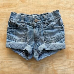 Old Navy Cuffed Denim Jean Shorts in Blue Wash - Baby Girl 12-18 Months